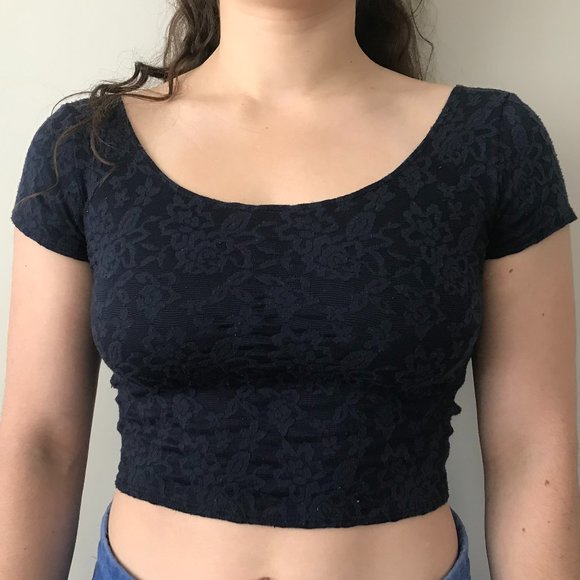 Abercrombie & Fitch Blue Cropped Top Size Small - Picture 4 of 4